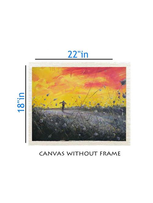 canvas abstract painting without frame + silver plated rs.1000 replica note - 10376855 - Very Small Image - 1