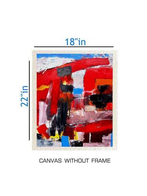 canvas abstract painting without frame + silver plated rs.1000 replica note - 10376858 - Very Small Image - 1