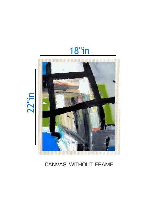 canvas abstract painting without frame + silver plated rs.1000 replica note - 10376859 - Very Small Image - 1
