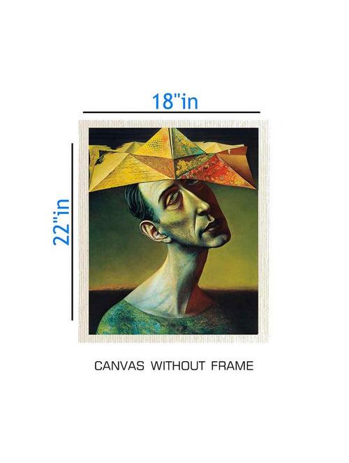 canvas abstract painting without frame + silver plated rs.1000 replica note - 10376862 - Very Small Image - 1