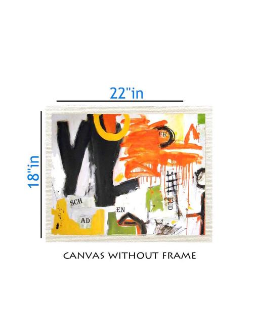 canvas abstract painting without frame + silver plated rs.1000 replica note - 10376863 - Very Small Image - 1