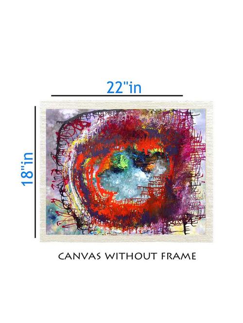 canvas abstract painting without frame + silver plated rs.1000 replica note - 10376865 - Very Small Image - 1