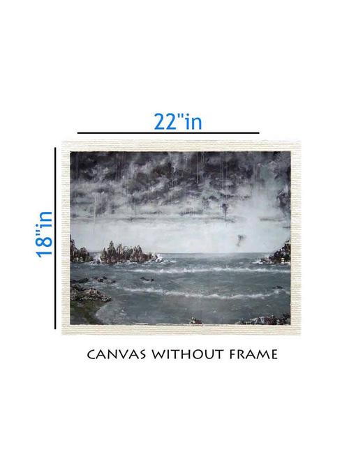 canvas abstract painting without frame + silver plated rs.1000 replica note - 10376867 - Very Small Image - 1