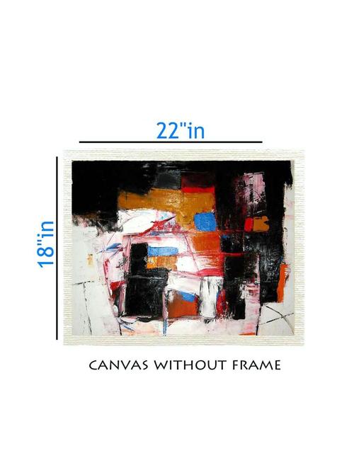 canvas multi color painting without frame + silver plated rs.1000 replica note - 10376877 - Very Small Image - 1