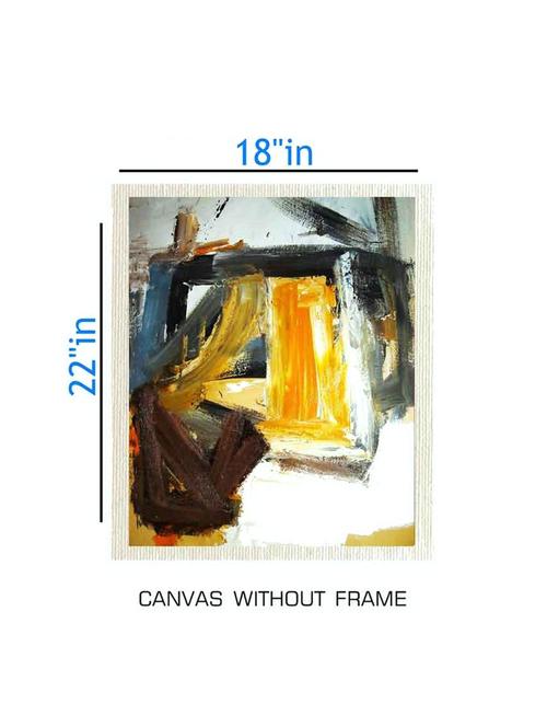 canvas abstract painting without frame + silver plated rs.1000 replica note - 10376880 - Very Small Image - 1