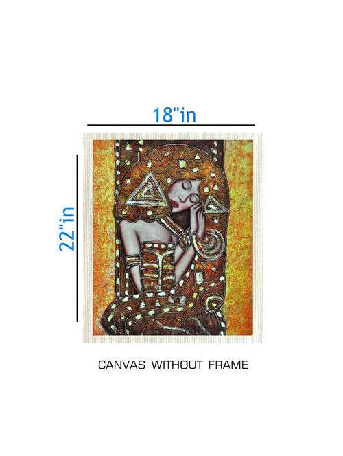canvas abstract painting without frame + silver plated rs.1000 replica note - 10376884 - Very Small Image - 1