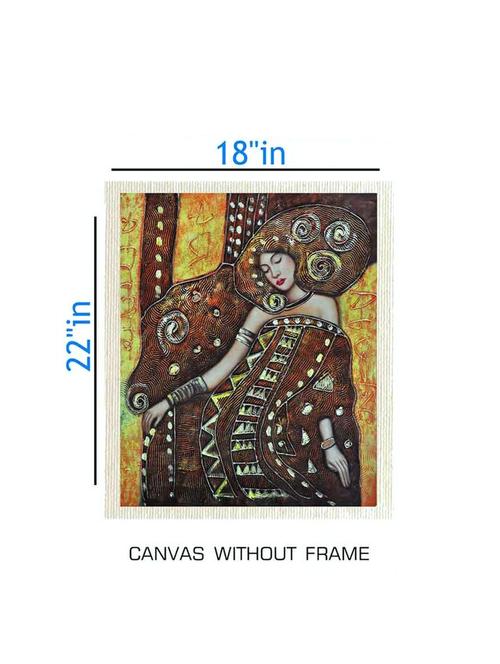 canvas abstract painting without frame + silver plated rs.1000 replica note - 10376886 - Very Small Image - 1