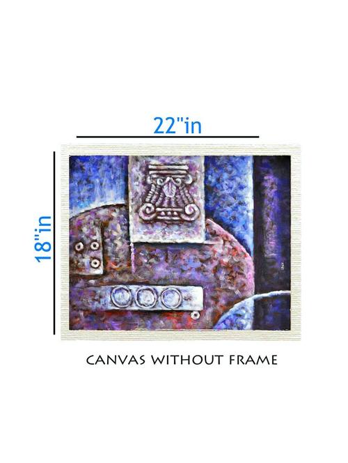 canvas abstract painting without frame + silver plated rs.1000 replica note - 10376887 - Very Small Image - 1