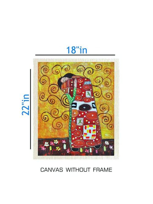 canvas abstract painting without frame + silver plated rs.1000 replica note - 10376888 - Very Small Image - 1