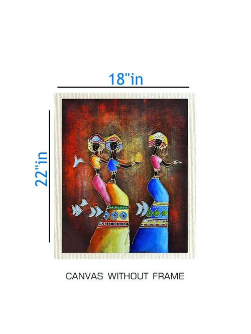 canvas abstract painting without frame + silver plated rs.1000 replica note - 10376889 - Very Small Image - 1