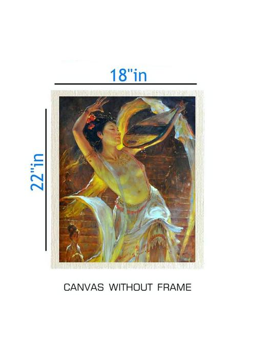 canvas abstract painting without frame + silver plated rs.1000 replica note - 10376890 - Very Small Image - 1