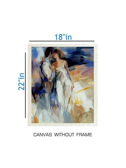 canvas abstract painting without frame + silver plated rs.1000 replica note - 10376891 - Very Small Image - 1