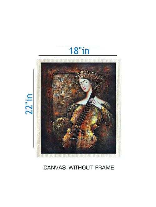 canvas abstract painting without frame + silver plated rs.1000 replica note - 10376892 - Very Small Image - 1