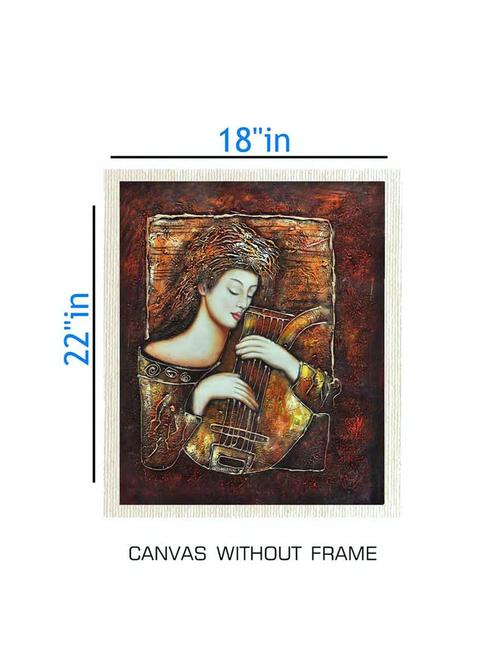 canvas abstract painting without frame + silver plated rs.1000 replica note - 10376893 - Very Small Image - 1