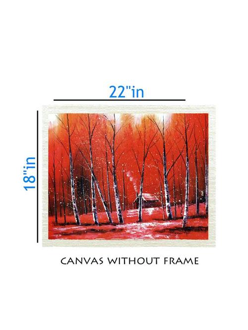 canvas tree painting without frame + silver plated rs.1000 replica note - 10376898 - Very Small Image - 1