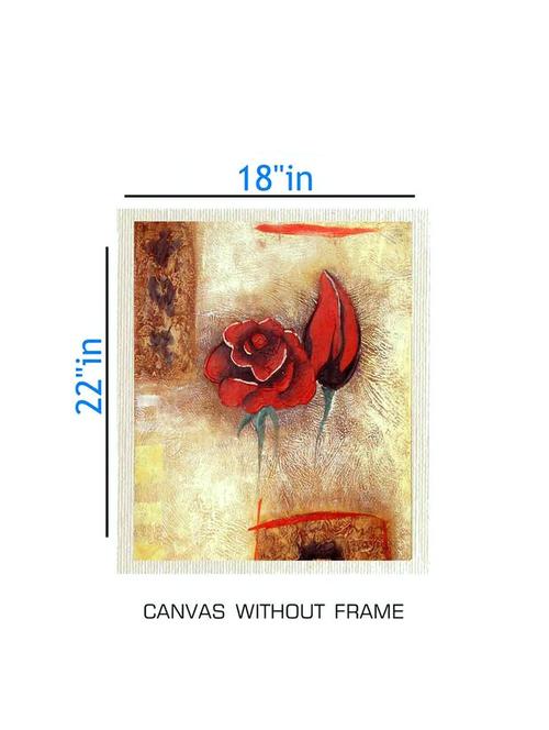 canvas flower painting without frame + silver plated rs.1000 replica note - 10376902 - Very Small Image - 1