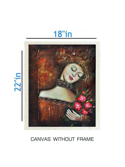 canvas abstract painting without frame + silver plated rs.1000 replica note - 10376904 - Very Small Image - 1