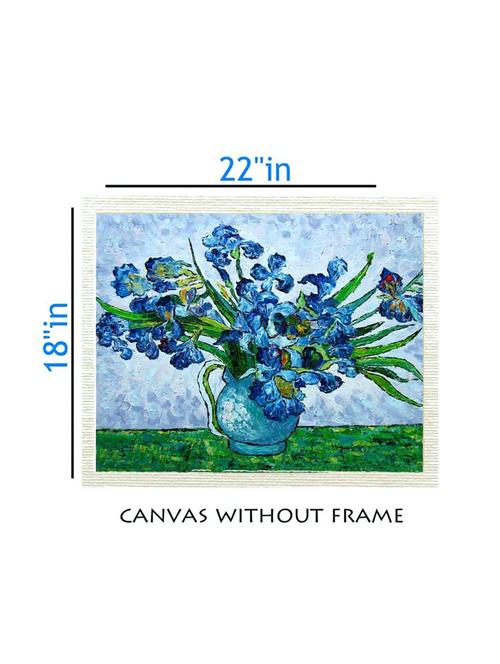canvas flower pot painting without frame + silver plated rs.1000 replica note - 10376906 - Very Small Image - 1