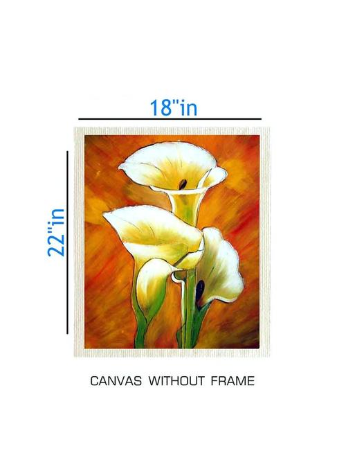 canvas flower painting without frame + silver plated rs.1000 replica note - 10376909 - Very Small Image - 1