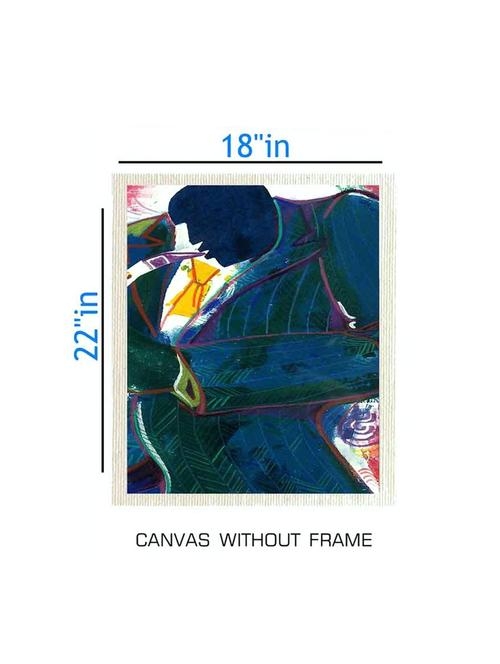canvas abstract painting without frame + silver plated rs.1000 replica note - 10376911 - Very Small Image - 1