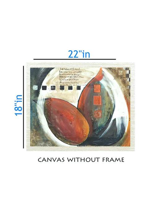 canvas abstract painting without frame + silver plated rs.1000 replica note - 10376916 - Very Small Image - 1