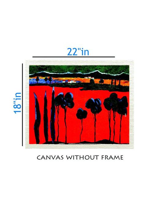 canvas nature painting without frame + silver plated rs.1000 replica note - 10376917 - Very Small Image - 1