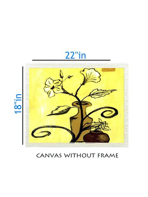 canvas flower pot painting without frame + silver plated rs.1000 replica note - 10376920 - Very Small Image - 1
