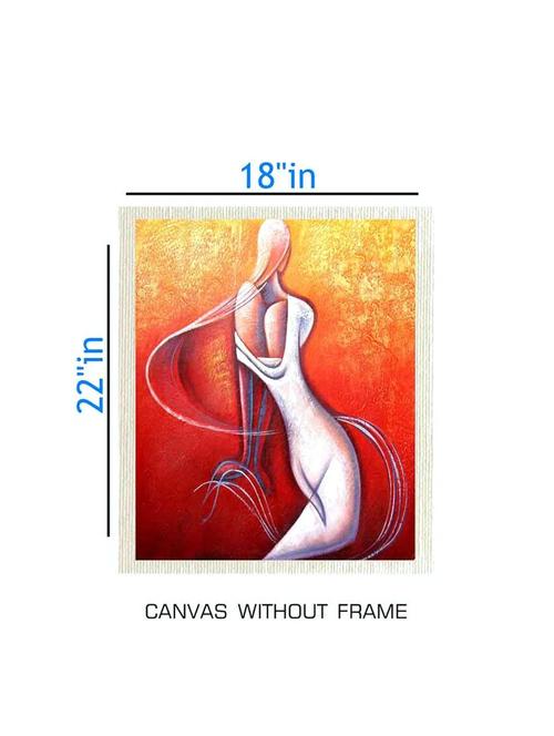 canvas lady painting without frame + silver plated rs.1000 replica note - 10376925 - Very Small Image - 1