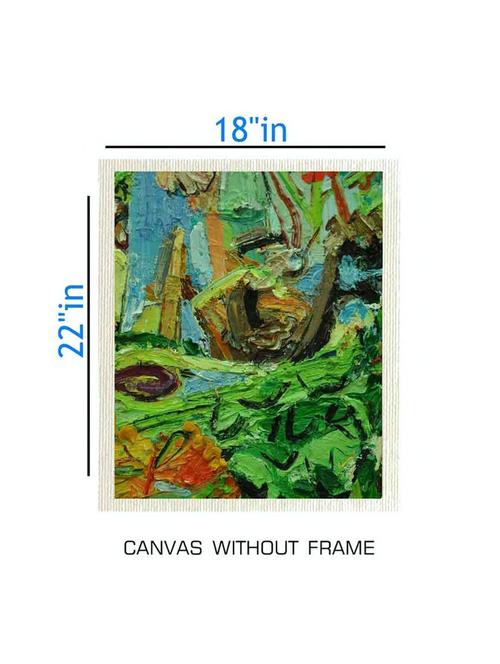 canvas nature painting without frame + silver plated rs.1000 replica note - 10376935 - Very Small Image - 1
