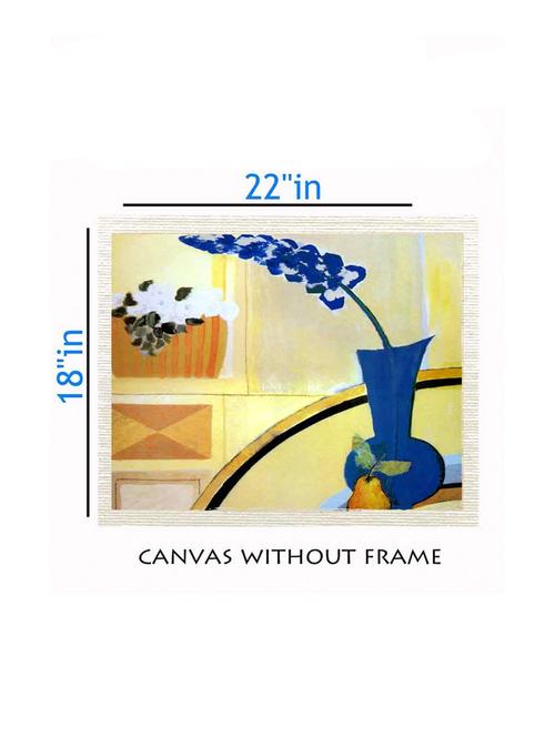 canvas flower pot painting without frame + silver plated rs.1000 replica note - 10376941 - Very Small Image - 1