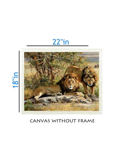 canvas animal painting without frame + silver plated rs.1000 replica note - 10376942 - Very Small Image - 1