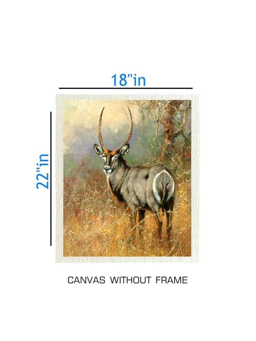canvas animal painting without frame + silver plated rs.1000 replica note - 10376946 - Very Small Image - 1