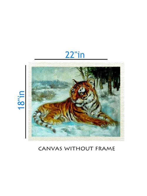 canvas animal painting without frame + silver plated rs.1000 replica note - 10376948 - Very Small Image - 1