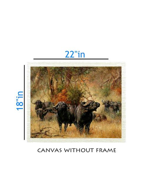 canvas animal painting without frame + silver plated rs.1000 replica note - 10376949 - Very Small Image - 1