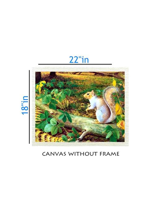 canvas animal painting without frame + silver plated rs.1000 replica note - 10376954 - Very Small Image - 1