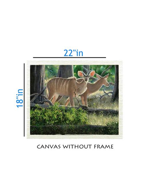 canvas animal painting without frame + silver plated rs.1000 replica note - 10376957 - Very Small Image - 1