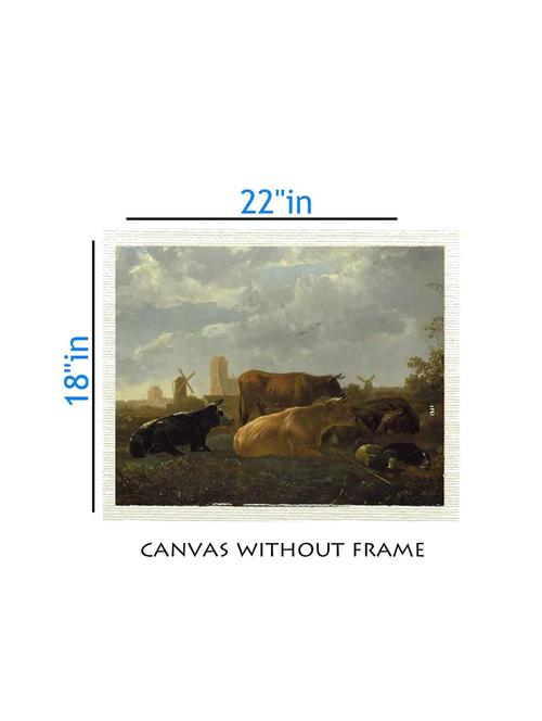 canvas nature painting without frame + silver plated rs.1000 replica note - 10376958 - Very Small Image - 1