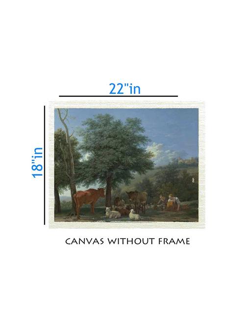 canvas nature painting without frame + silver plated rs.1000 replica note - 10376959 - Very Small Image - 1
