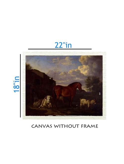 canvas nature painting without frame + silver plated rs.1000 replica note - 10376961 - Very Small Image - 1
