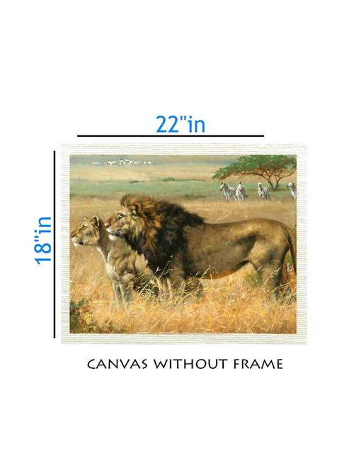 canvas animal painting without frame + silver plated rs.1000 replica note - 10376965 - Very Small Image - 1