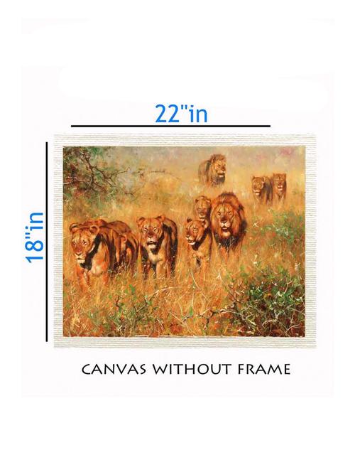 canvas animal painting without frame + silver plated rs.1000 replica note - 10376968 - Very Small Image - 1