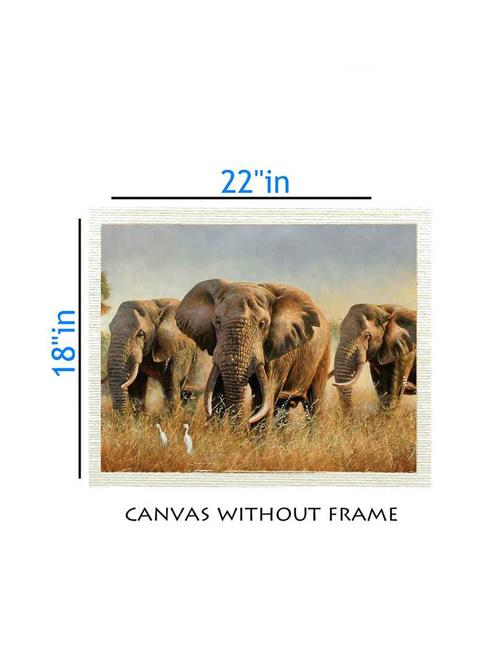 canvas animal painting without frame + silver plated rs.1000 replica note - 10376969 - Very Small Image - 1