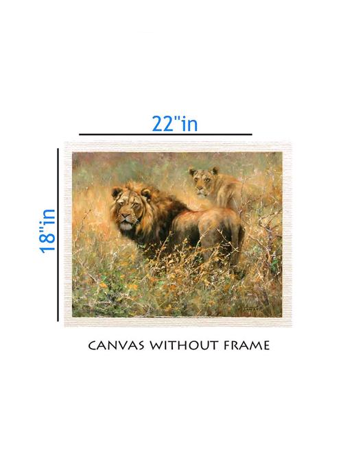 canvas animal painting without frame + silver plated rs.1000 replica note - 10376970 - Very Small Image - 1