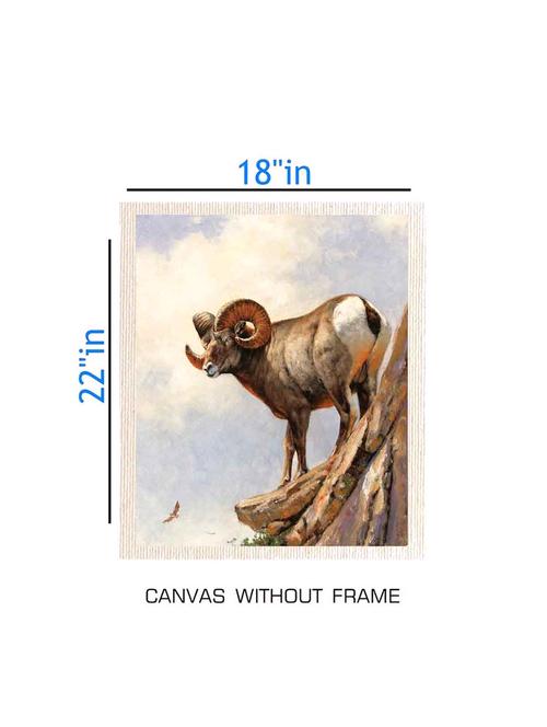 canvas animal painting without frame + silver plated rs.1000 replica note - 10376973 - Very Small Image - 1