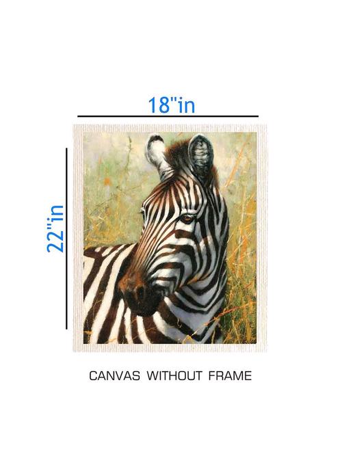 canvas animal painting without frame + silver plated rs.1000 replica note - 10376974 - Very Small Image - 1
