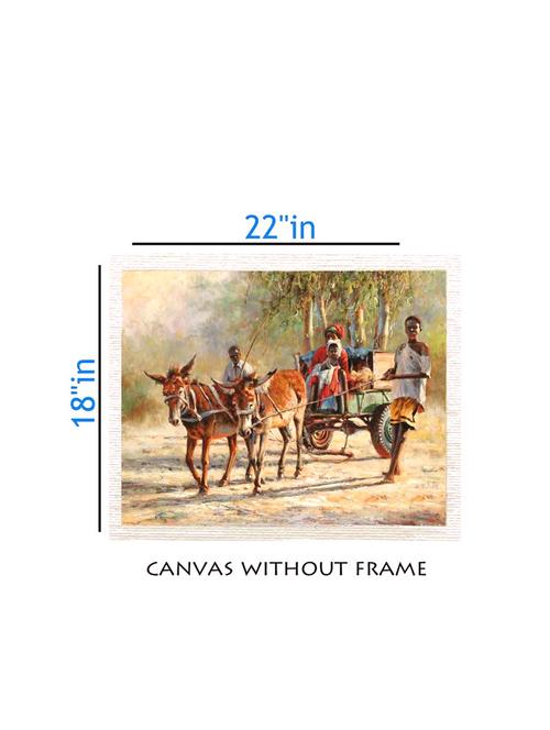 canvas animal painting without frame + silver plated rs.1000 replica note - 10376977 - Very Small Image - 1
