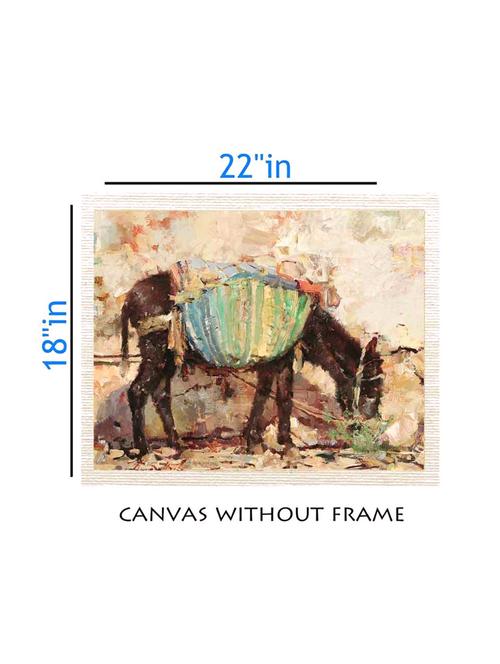 canvas animal painting without frame + silver plated rs.1000 replica note - 10376984 - Very Small Image - 1