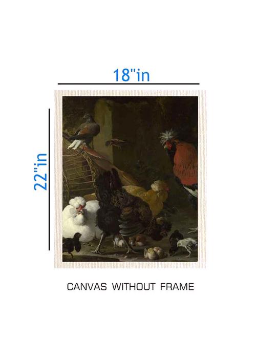 canvas animal painting without frame + silver plated rs.1000 replica note - 10376993 - Very Small Image - 1