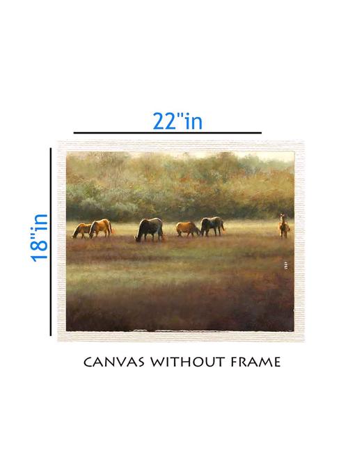 canvas animal painting without frame + silver plated rs.1000 replica note - 10376994 - Very Small Image - 1