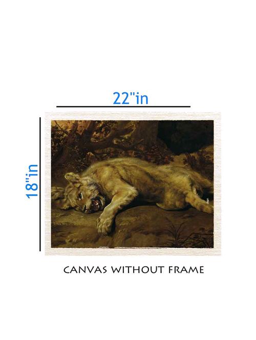canvas animal painting without frame + silver plated rs.1000 replica note - 10376996 - Very Small Image - 1